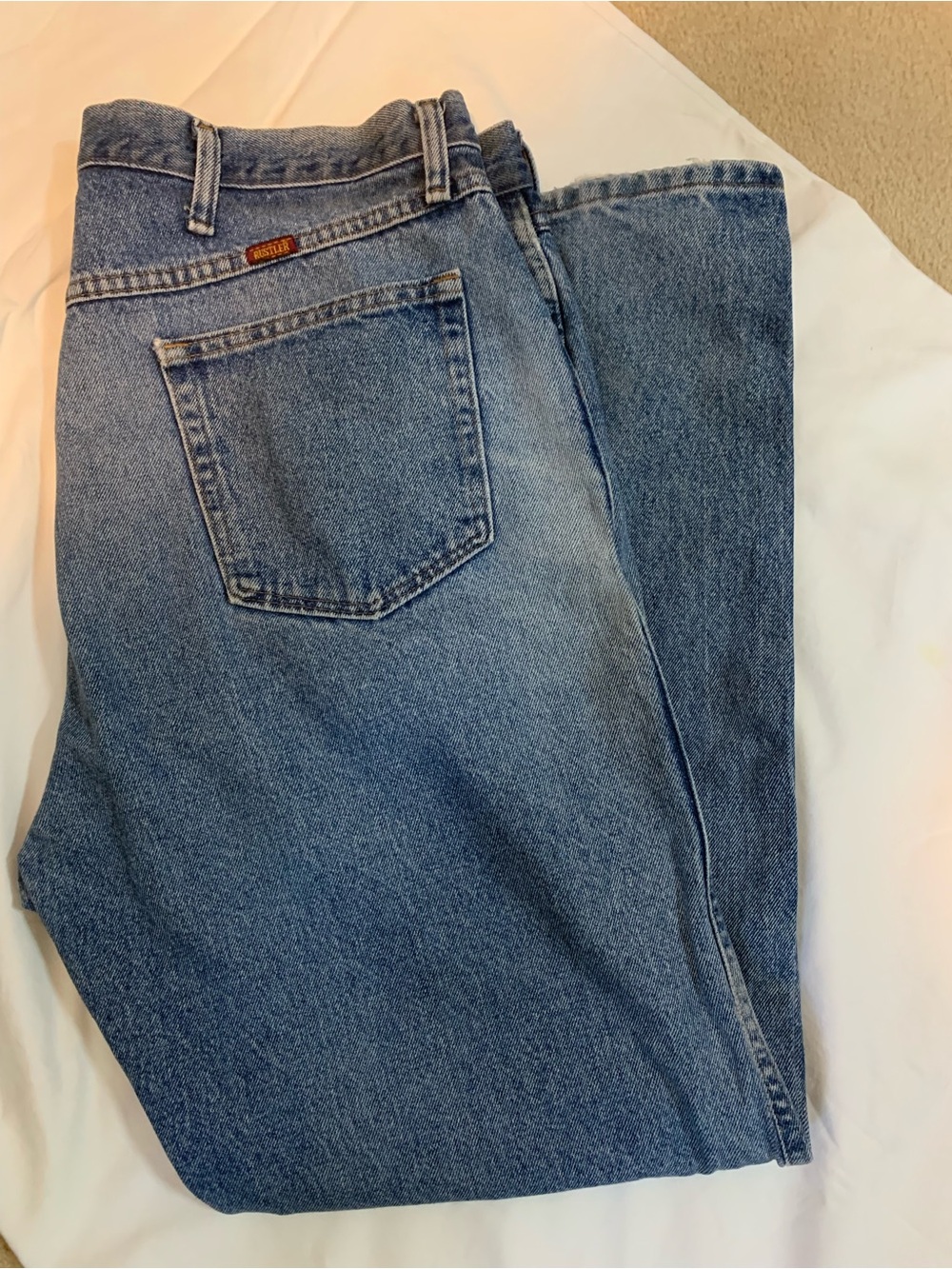 Rustler Relaxed Fit Men's Light Blue Denim Jeans Size 40x32